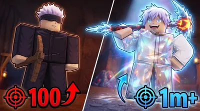 My Anime Mine promo art contrasting a starter miner with 100 damage and an awakened one with over a million
